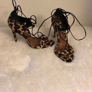 Steve Madden Leopard Lace up Heel